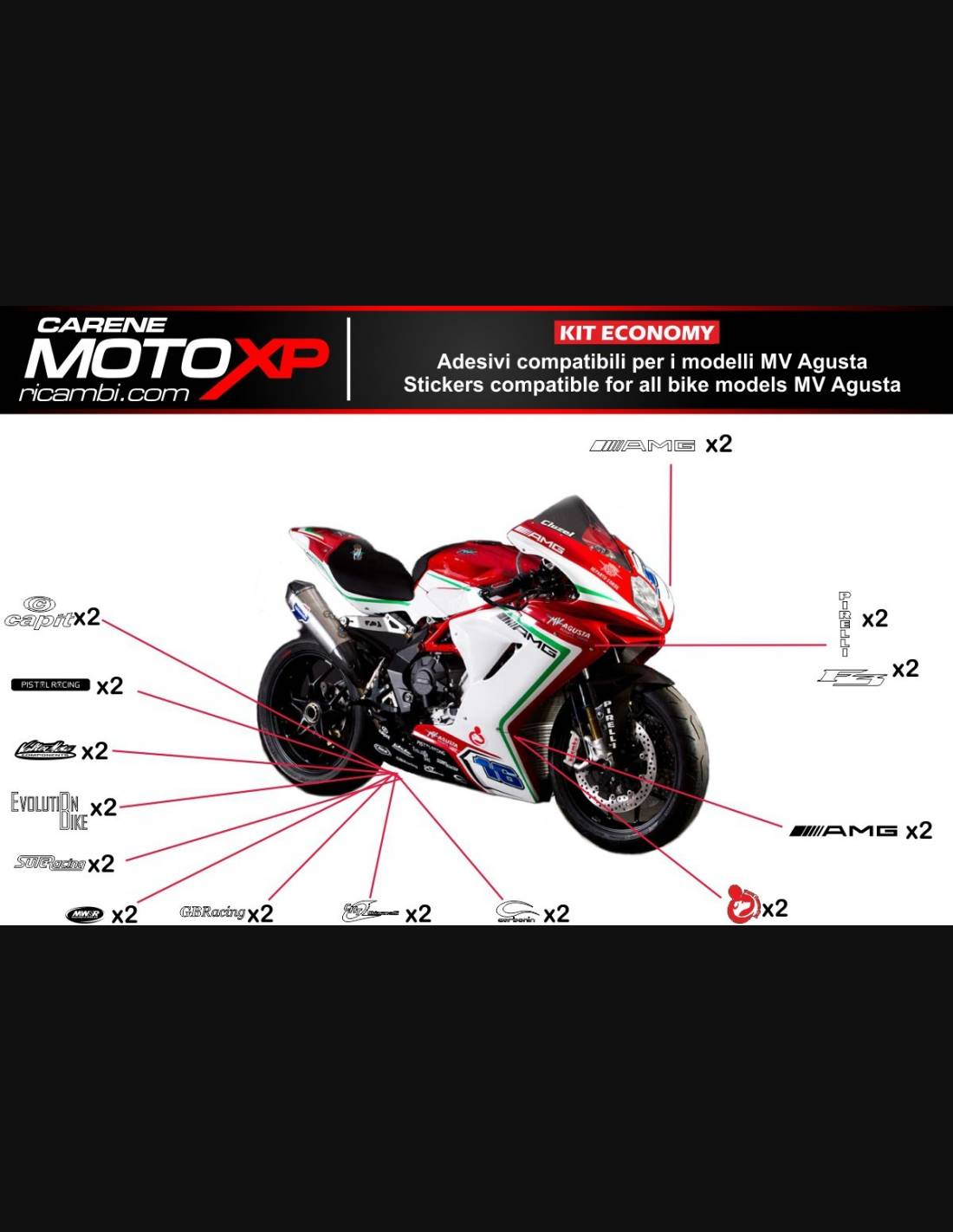 Many Colours available! Cagiva Mito Decal/ Sticker Pack V2 7 Speed SP EVO