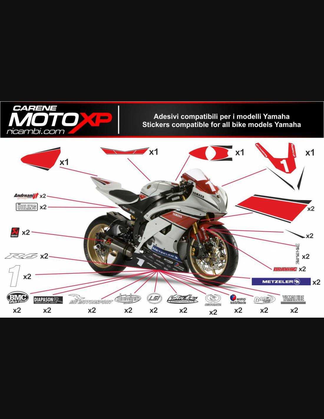 Sticker Set Compatible With Yamaha Yzf 125 14 18 Mxpkad106