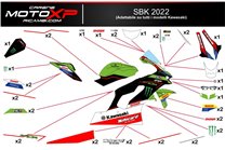 Aufkleber Satz kompatibel mit Kawasaki Zx10R 2021 - 2022 - MXPKAD14807