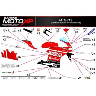 Kit Autocollants compatible avec Ducati 748 916 996 998 - MXPKAD1119