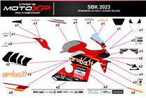 Kit adesivi compatibile con Ducati Panigale V4 V4S 2022 - 2023 - MXPKAD16505